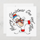 Ice Skating Polar Beer Kerstmis (Voorkant / Achterkant)