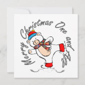 Ice Skating Polar Beer Kerstmis (Achterkant)