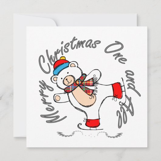 Ice Skating Polar Beer Kerstmis (Achterkant)