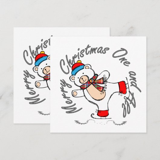 Ice Skating Polar Beer Kerstmis (Voorkant / Achterkant)