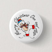 Ice Skating Polar Beer Kerstmis Ronde Button 3,2 Cm (Voorkant)