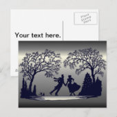 Ice Skating Pond - Silhouette Briefkaart (Voorkant / Achterkant)
