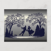 Ice Skating Pond - Silhouette Briefkaart (Voorkant)