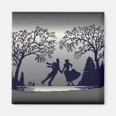 Ice Skating Pond - Silhouette Magneet (Voorkant)