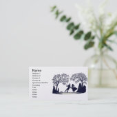 Ice Skating Pond - Silhouette Visitekaartje (Staand voorkant)