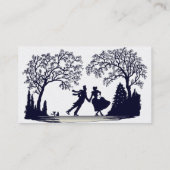 Ice Skating Pond - Silhouette Visitekaartje (Achterkant)