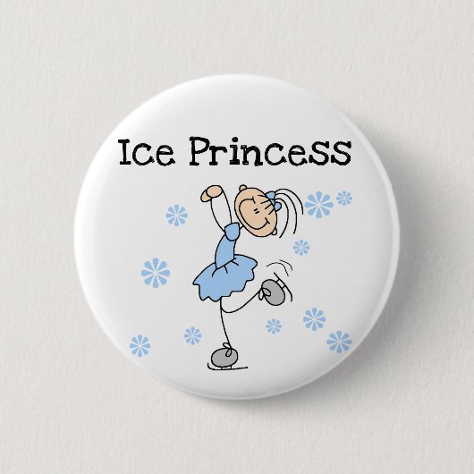 Ice Skating Princess Tshirts en Gifts Ronde Button 5,7 Cm (Voorkant)