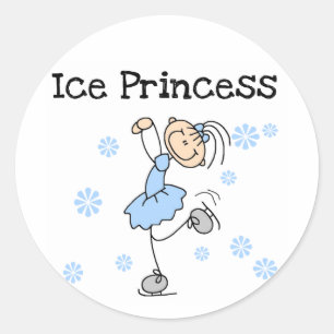 Ice Skating Princess Tshirts en Gifts Ronde Sticker