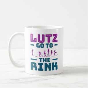 Ice Skating Pun Cute Lutz Ga naar roze Koffiemok