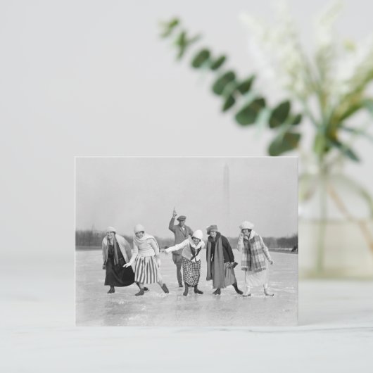 Ice Skating Race, 1925 Briefkaart (Staand voorkant)