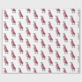 Ice Skating Red Ant Mistletoe Wrapping Paper Cadeaupapier (Vlak)