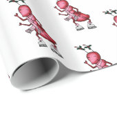 Ice Skating Red Ant Mistletoe Wrapping Paper Cadeaupapier (Rol Hoek)
