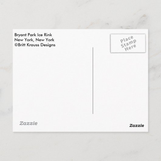 Ice Skating Rink in Bryant Park, New York City Briefkaart (Achterkant)