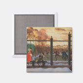 Ice Skating Rink in Winter (door Konstantin Somov) Magneet (Voorkant / Achterkant)