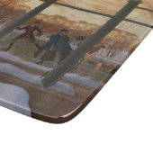 Ice Skating Rink in Winter (door Konstantin Somov) Snijplank (Hoek)