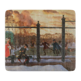 Ice Skating Rink in Winter (door Konstantin Somov) Snijplank