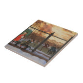 Ice Skating Rink in Winter (door Konstantin Somov) Tegeltje (Zijkant)