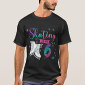 Ice Skating Rolling 6th Birthday Party Girl Family T-shirt (Voorkant)