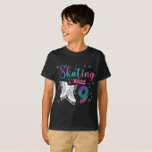 Ice Skating Rolling 9th Birthday Party Girl Family T-shirt (Voorkant volledig)