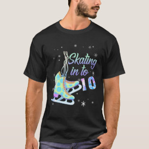 Ice Skating Rolling Tie Dye 10e verjaardag Gi T-shirt