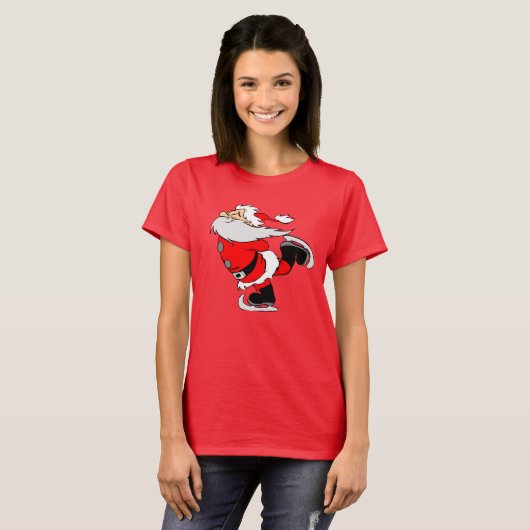 ICE SKATING SANTA CHRISTMAS T-SHIRTS (Voorkant volledig)