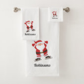 Ice Skating Santa Claus Bad Handdoek (Insitu)