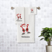 Ice Skating Santa Claus Bad Handdoek