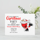 Ice Skating Santa Kaart (Staand voorkant)