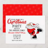 Ice Skating Santa Kaart (Voorkant / Achterkant)