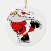 Ice Skating Santa Keramisch Ornament (Voorkant)