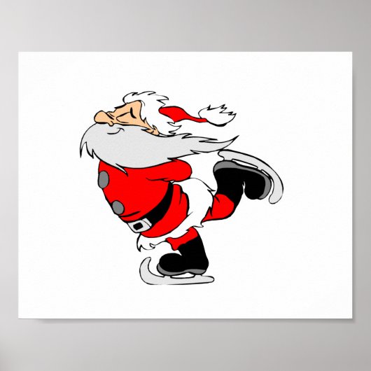 Ice Skating Santa Poster (Voorkant)