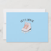 Ice-Skating Schaats Blue Photo Birthday Party Invi Kaart (Achterkant)