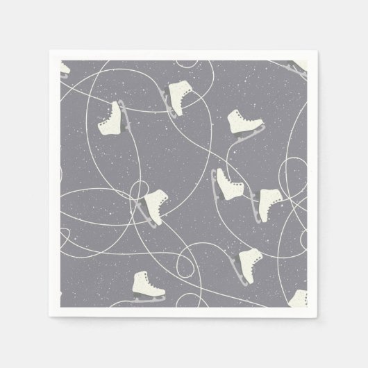 Ice Skating Shoes Marks Grey White Pattern Servet (Voorkant)