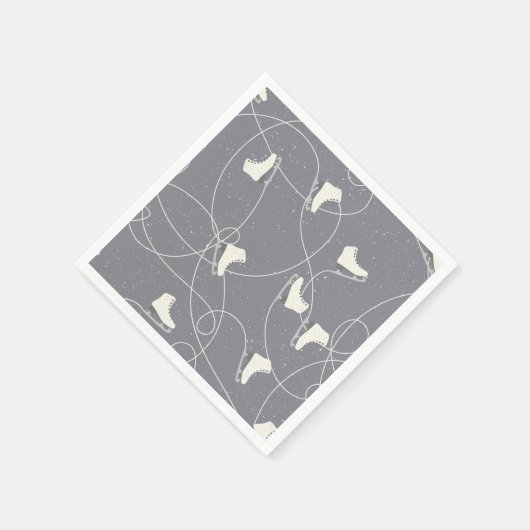 Ice Skating Shoes Marks Grey White Pattern Servet (Hoek)