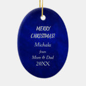 Ice Skating Silver Snowflake Keepslag Keramisch Ornament (Achterkant)