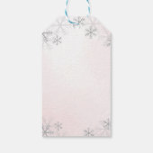 Ice Skating Silver Snowflakes Birthday Thank You Cadeaulabel (Achterkant)