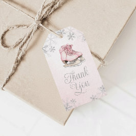 Ice Skating Silver Snowflakes Birthday Thank You Cadeaulabel