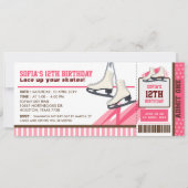 Ice skating Sky Rink Sport Ticket Pass Birthday Kaart (Voorkant)