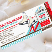 Ice skating Sky Rink Sport Ticket Pass Birthday Kaart