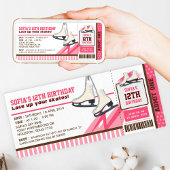 Ice skating Sky Rink Sport Ticket Pass Birthday Kaart