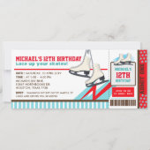 Ice skating Sky Rink Sport Ticket Pass Birthday Kaart (Voorkant)