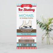 Ice skating Sky Rink Sport Ticket Pass Kaart (Staand voorkant)