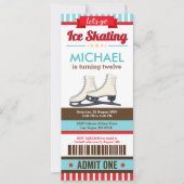 Ice skating Sky Rink Sport Ticket Pass Kaart (Voorkant)