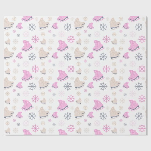 Ice Skating-sneeuwpakpapier Cadeaupapier (Vlak)