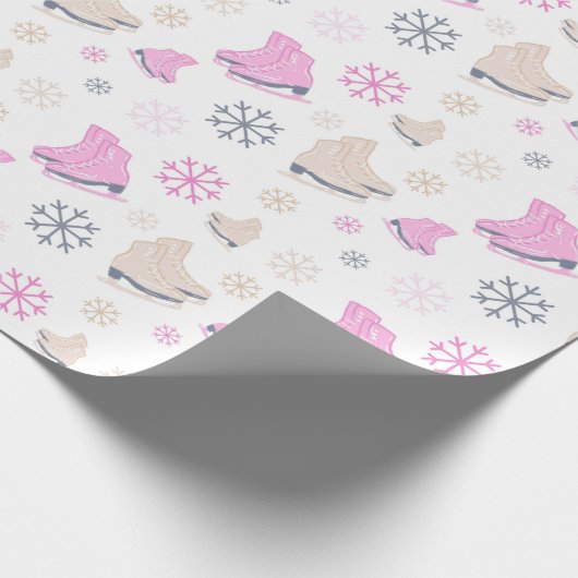 Ice Skating-sneeuwpakpapier Cadeaupapier (Hoek)