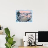 ICE SKATING & SNOWFLAKES by SHARON SHARPE Poster (Thuiskantoor)