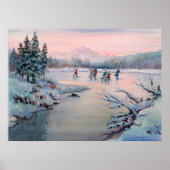 ICE SKATING & SNOWFLAKES by SHARON SHARPE Poster (Voorkant)