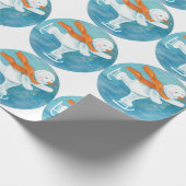 Ice Skating Snowman Cadeaupapier (Hoek)
