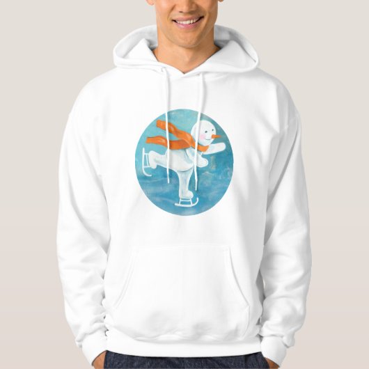 Ice Skating Snowman Hoodie (Voorkant)