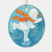 Ice Skating Snowman Keramisch Ornament (Links)